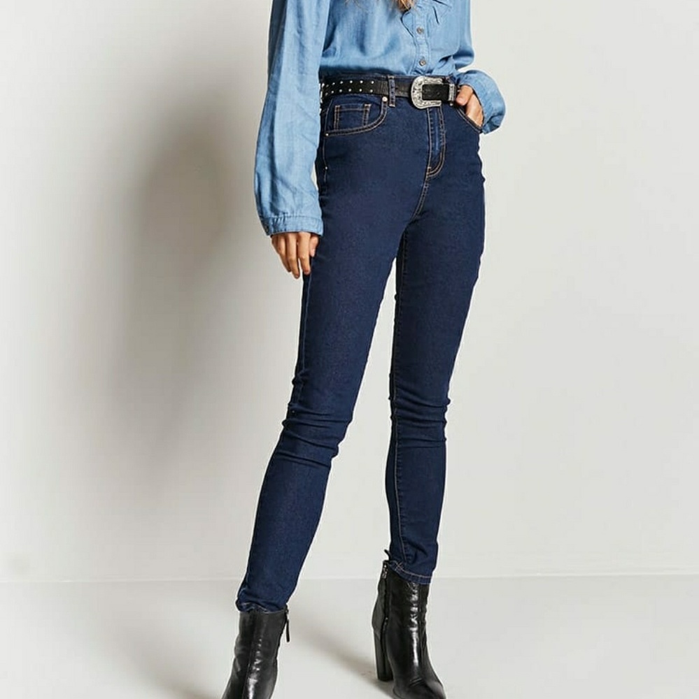Forever 21 jeans dark blue skinny jeans jeans
